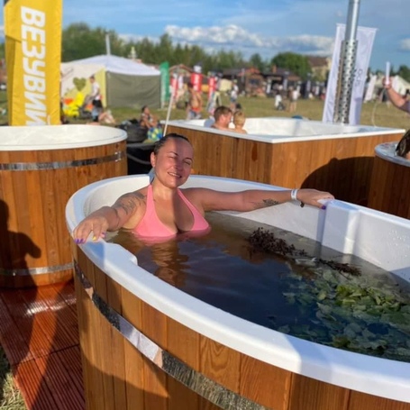 Купель Polar Spa STANDART 79 Double овальная для 1 человека (термососна темная)  фото - 8